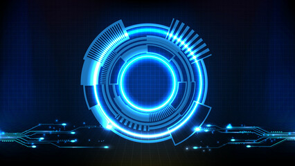 abstract background of blue futuristic technology hud display interface