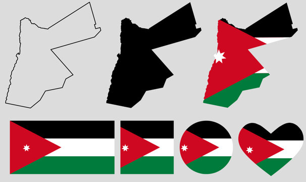 jordan flag map icon set