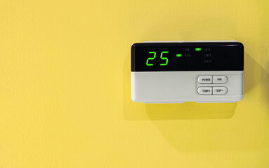 25 celsius of room is comfort temperature and energy saving. Digital remote controller of the air...