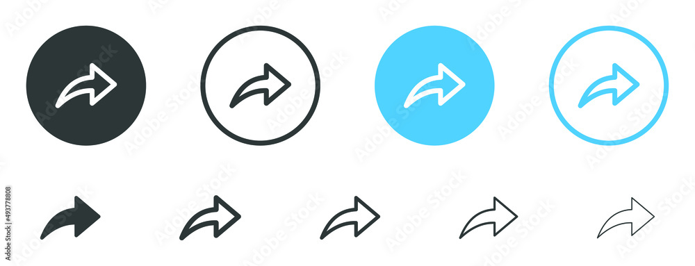 Poster share arrow icon reply send forward icons button	
