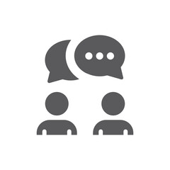Group of people and chat bubble icon set. Teamwork, speech balloon ,talking person filled vector icons.