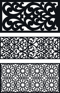 laser cut decoration doors,windows pattern design geometric,abstract floral motifs vector illustration stock 