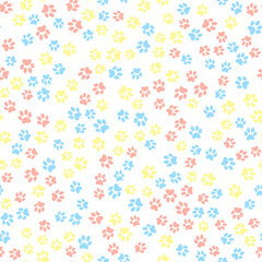 Seamless pattern with animal footsteps. Vector