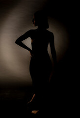 Perfect silhouette of elegant woman