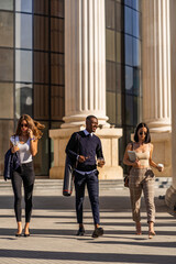 Fototapeta premium Walking together and talking about the business