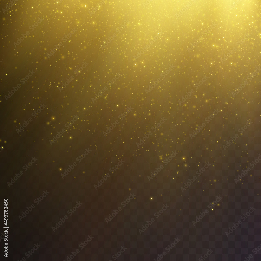 Poster Vector transparent falling sunlight special lens, flash light effect.Vector blur in radiance light. Decor element.