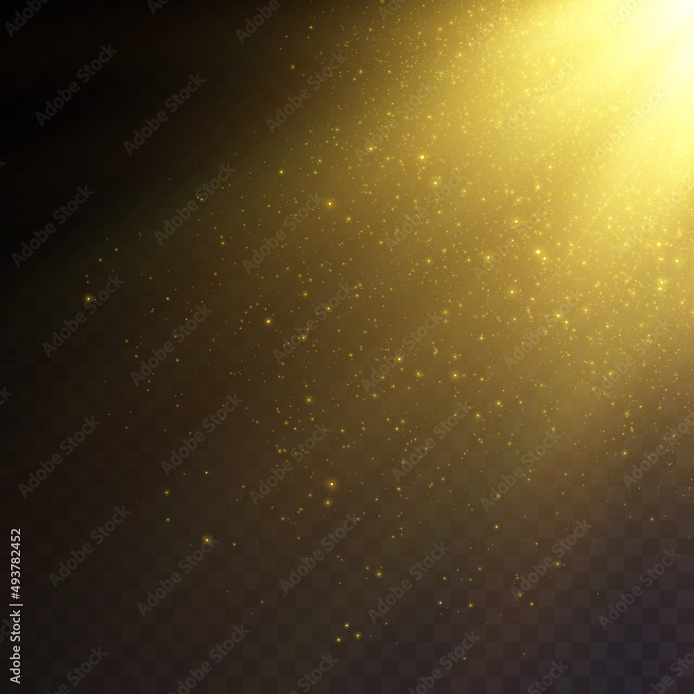 Poster vector transparent falling sunlight special lens, flare light effect. vector blur in a glow of light