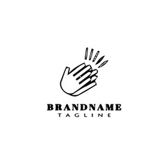 hand clapping logo cartoon icon design template black isolated vector illustration