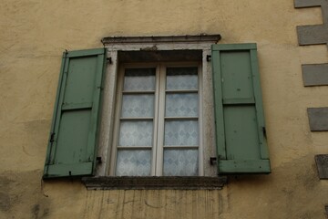 Italy, Trentino: Ruined window of the old House.