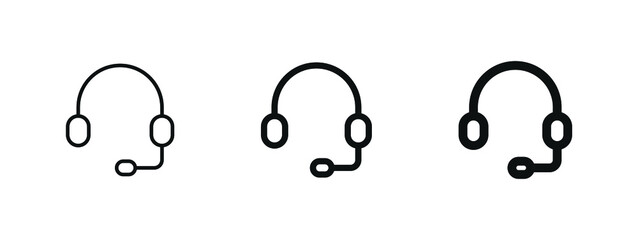 headphone headset icon. Customer service icon headphones icons. customer support icon symbol	
