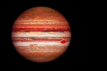 Planet Jupiter, on a dark background. Elements of this image furnished by NASA
