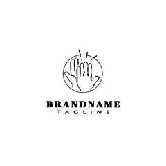 hand clapping logo cartoon icon design template black isolated vector illustration