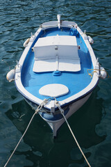 Traditional fishing boat as seen in beautiful Aegean sea Greek island