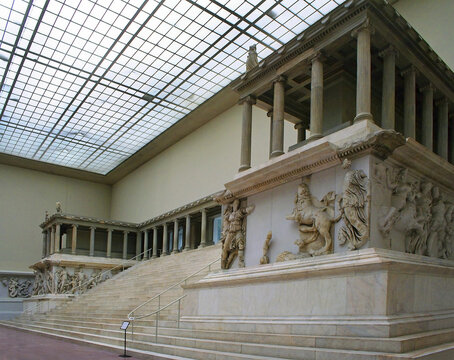"Pergamonaltar" in the the Pergamon Museum on the museum island ("Museumsinsel") in the Mitte district of Berlin, Germany