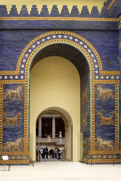 Berlin, Germany - Babylonian city wall in Pergamon museum, Museumsinsel (Museum Island) - UNESCO World Heritage Site