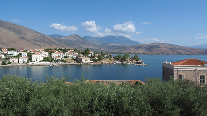 Beautiful small port of picturesque village of Galaxidi, Fokida, Greece