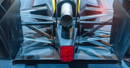 Formula 4 Championship Rear spoiler,red light and exhaust pipe
