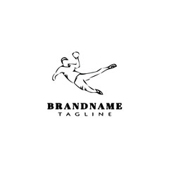 handball player logo cartoon design icon vector illustration
