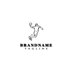 handball player logo cartoon design icon vector illustration
