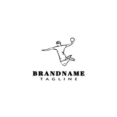 handball player logo cartoon design icon vector illustration
