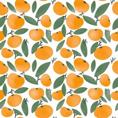 Summer fruit seamless oranges pattern for fabrics and textiles and packaging and gifts and cards and linens