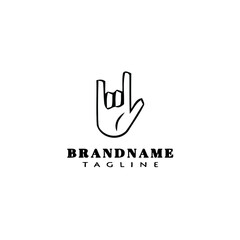 hand gesture logo cartoon design icon vector illustration