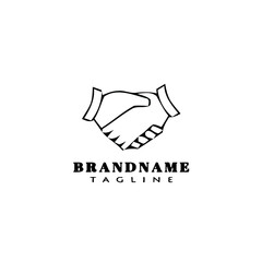 handshake logo template icon design vector illustration