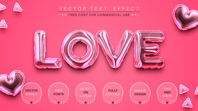 Love Balloon - Editable Text Effect, Font Style