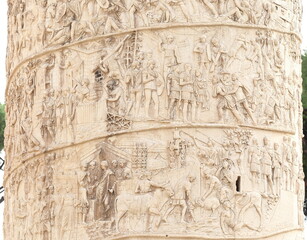 Trajan's Column Close Up in Rome, Italy