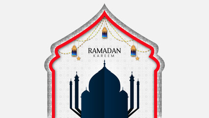 Realistic ramadan kareem background and Islamic greeting ramadan kareem card design background