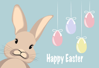 easter card with rabbit