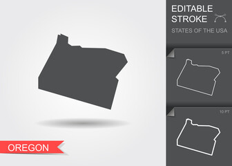 Stylized map of the U.S. state of Oregon vector illustration