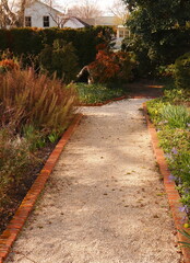 Crushed Stone Path Through Garden, Early Spring