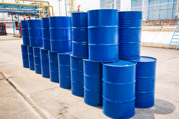 Oil barrels green or chemical drums vertical