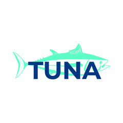 Blue tuna fish illustration logo