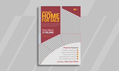 Modern Real estate Home sale flyer design template