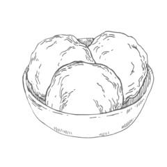 Hand drawn vector fresh ice cream bowl