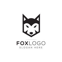 Fototapeta premium simple head fox logo design, silhouette head fox vector template icon