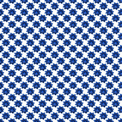 Seamless pattern - blue flower isolated on a white background.