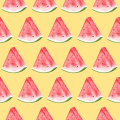 Seamless pattern with watermelon.