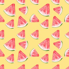 Seamless pattern with watermelon.