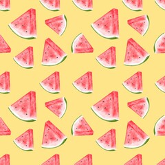 Seamless pattern with watermelon.