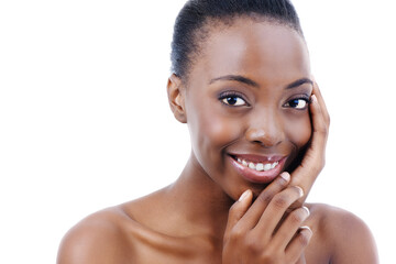 A smile that melts a thousand hearts. Shot of an attractive african american model isolated on...