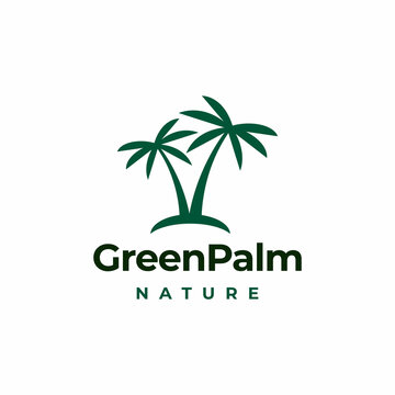 palm tree logo design vector icon illustration