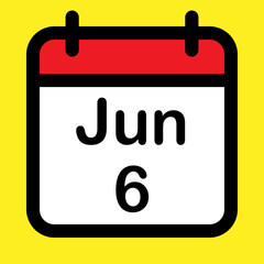 Calendar icon sixth June