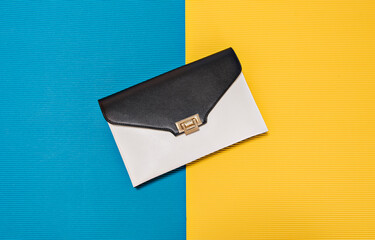 Side bag on a yellow and blue background, Envelope Bag