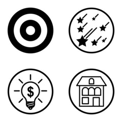 Circles1-2 Flat Icon Set Isolated On White Background