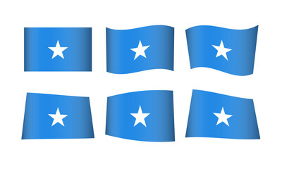 Somalia Flag Set Somali Flags National Symbol Banner Icon Vector Stickers Africa African Mogadishu City Wave Country State Wavy Realistic Independence Culture Nation Republic Kingdom Every All Flag
