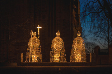 illumination, three kings, Poznan, Europe