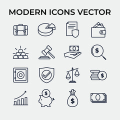 Money, finance, payments set icon symbol template for graphic and web design collection logo vector illustration